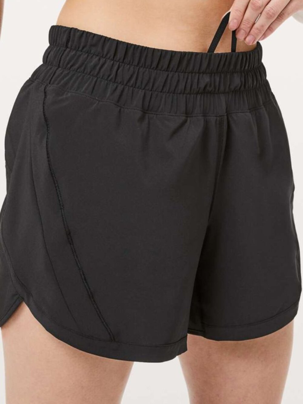 lululemon Track That Mid-Rise Lined Short 5" size 10 black